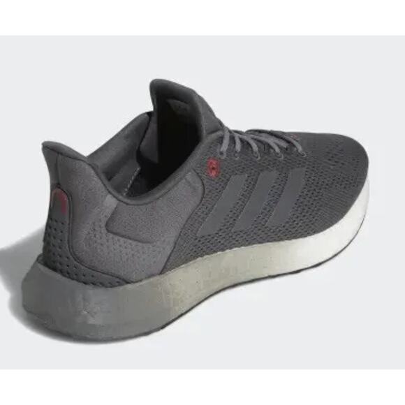 Adidas Pure Boost Grey Vivid Red Ultra Running Shoe Mens 11.5 New Fast Ship - Picture 4 of 14